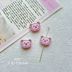 Bear Head Metal Beads 12mm Pastel Painted Chubby Style 10pcs 6