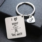 Father's Day Gift Stainless Steel Engraved Heart Charm Keychain