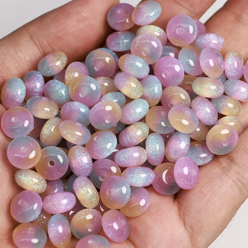 Imitation Gemstone Round Spacer Resin Beads 8mm 10mm Mixed Colors 50pcs 21