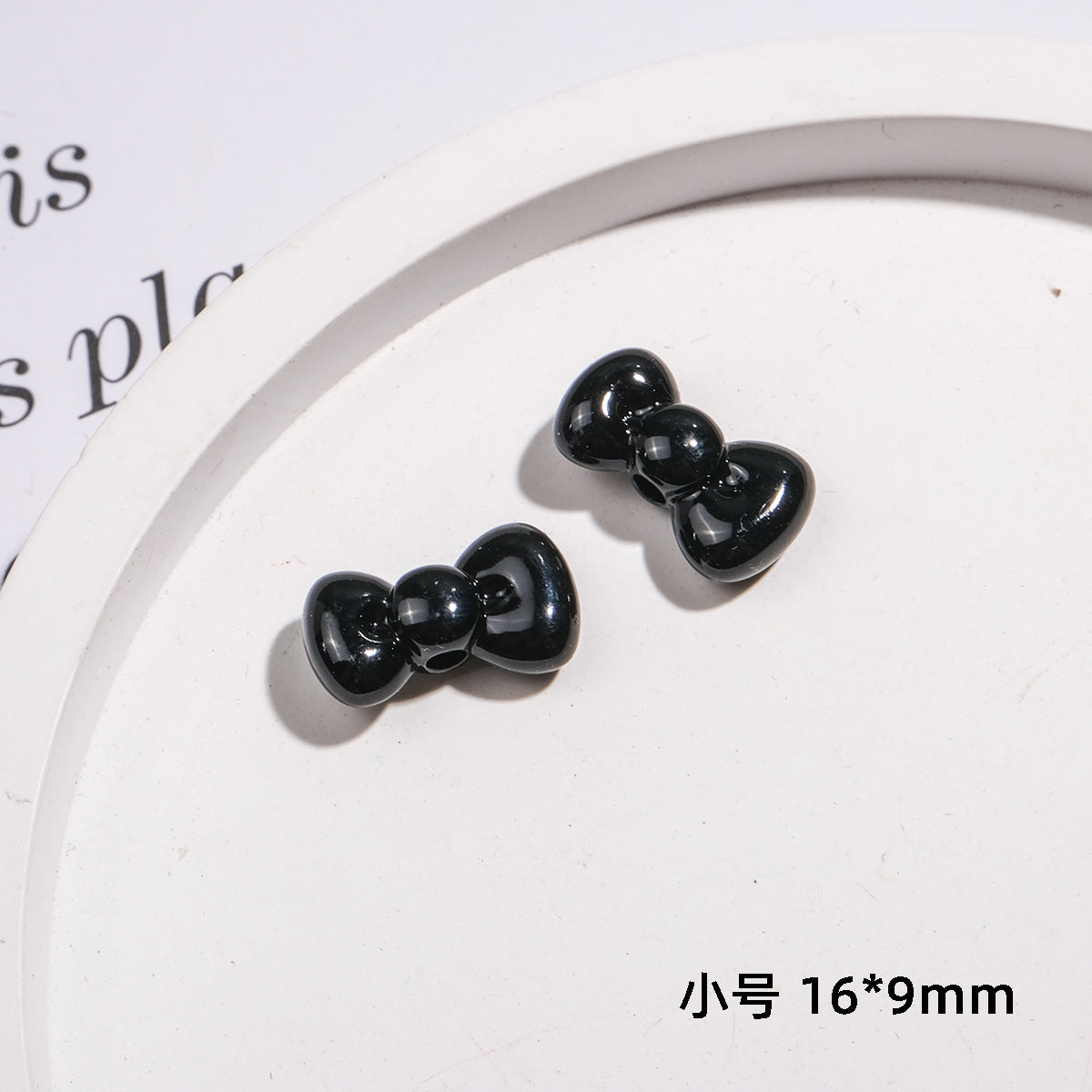 Painted Mini Bow Acrylic Beads 13mm Glossy Mixed Colors 50pcs 12