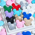 Swirl Mickey Head Acrylic Beads 29mm Colorful Mixed 10pcs