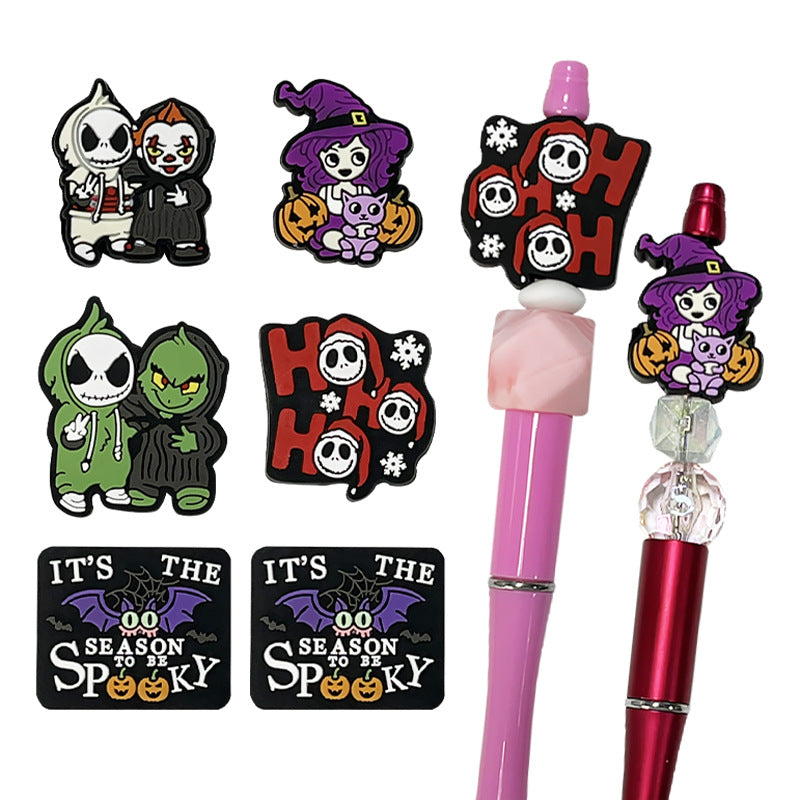 Silicone Focal Beads Halloween Spooky Characters Vivid Colors