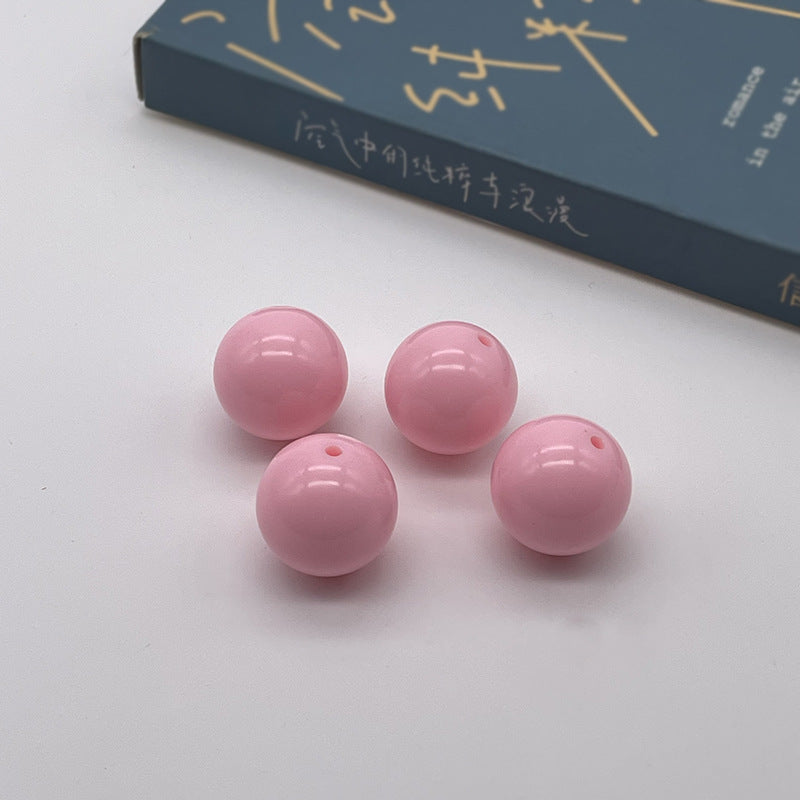 Opaque Bubblegum Beads 20mm Solid Color Glossy Mixed 113pcs 6