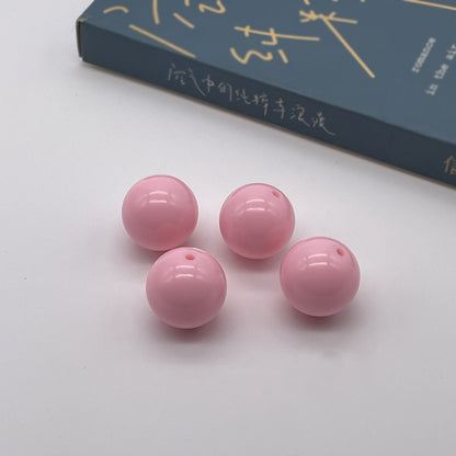 Opaque Bubblegum Beads 20mm Solid Color Glossy Mixed 113pcs 6