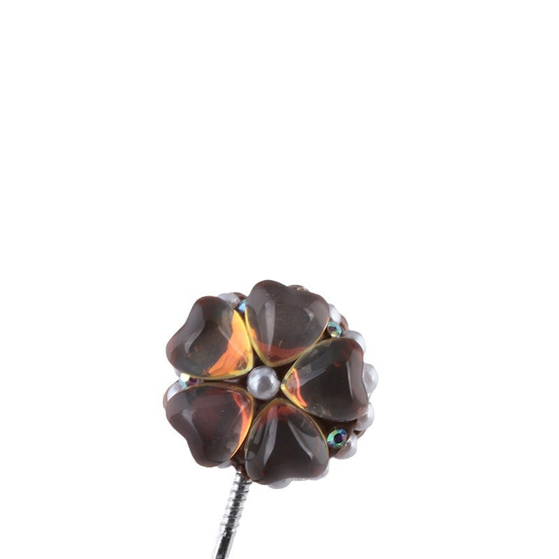 Moonstone Five-Petal Flower Clay Beads 19mm Opalescent 5pcs 5