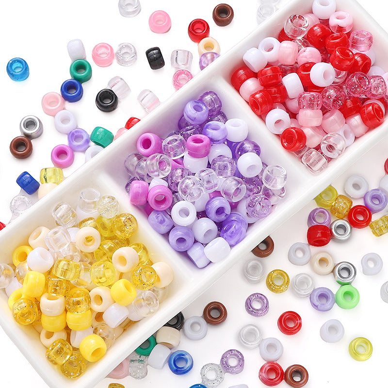 Mixed Style Pony Beads Acrylic 9mm Colorful Assorted 200pcs 2