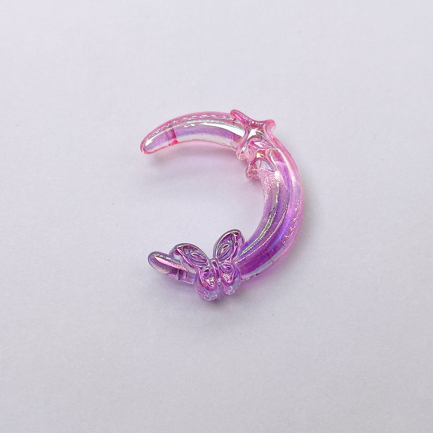 Transparent Glitter Gradient Butterfly Moon Acrylic Beads 42mm 50pcs 8