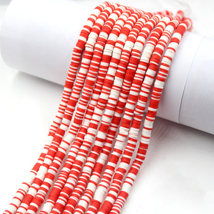 Flat Clay Beads 6mm Colorful Polymer Spacer Disc 10strands 8
