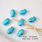 Painted Fish Acrylic Beads 22x13mm Glossy Pastel Neon Wavy Lines 10pcs 13