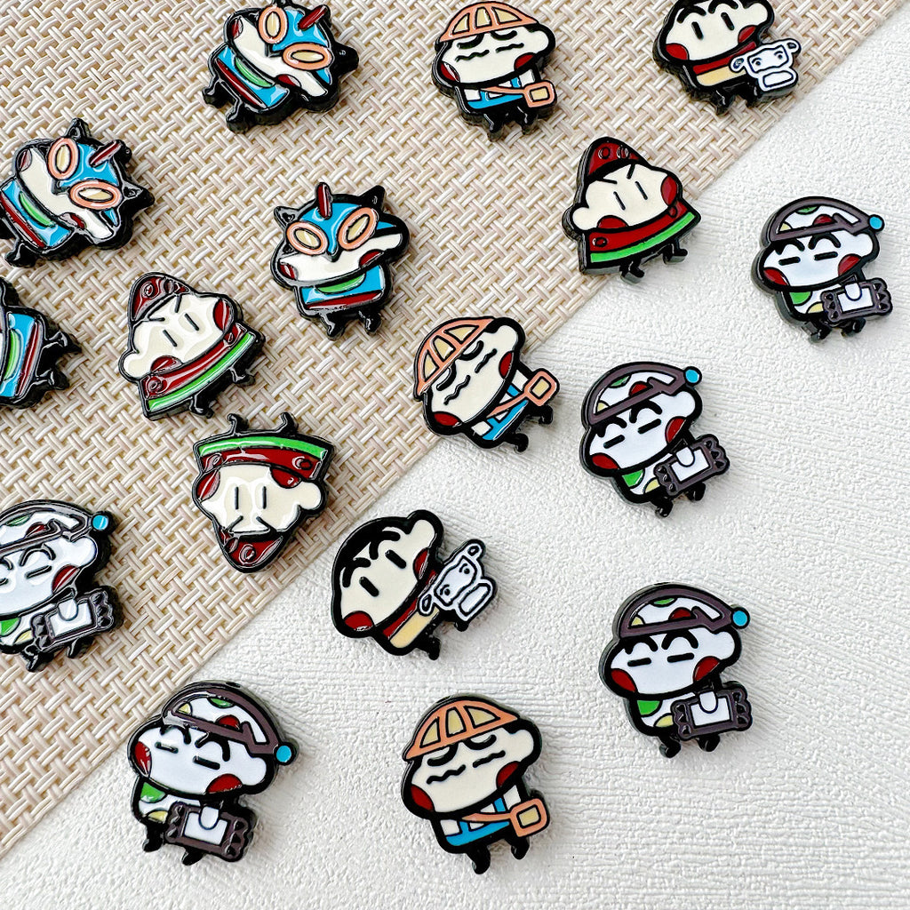 Painted Alloy Metal Beads Crayon Shin-Chan Series 10pcs 3