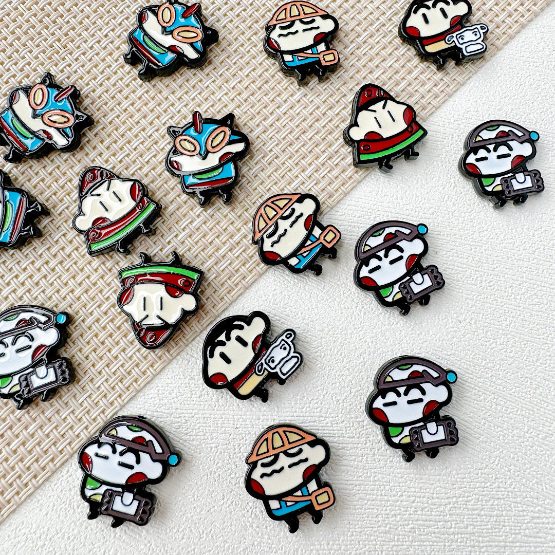 Painted Alloy Metal Beads Crayon Shin-Chan Series 10pcs 3