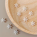 Alloy Snowflake Spacer Beads 7mm Glossy Tibetan Style 100pcs 2