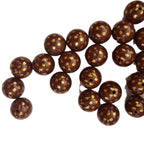 Polka Dot Bubblegum Beads 20mm Coffee Colored Gold Accented 5pcs 3