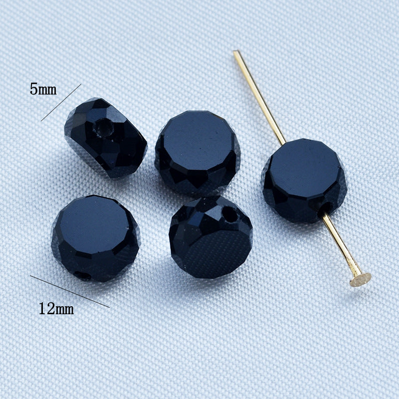 Electroplated Flat Cut Glass Beads 7.5mm 12mm Vibrant Colors 10pcs 16