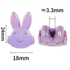 UV Plating Rabbit Acrylic Beads 24x18mm Punk Glossy Mixed 50pcs 3