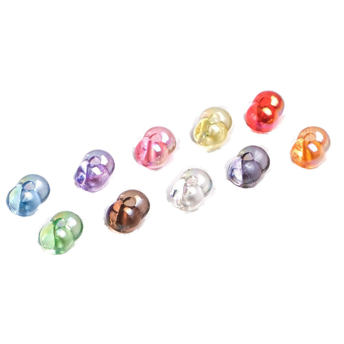 Acrylic Peanut Spacer Beads 8mm High Transparency Plating 100pcs 2