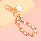 Pearl Chain Bracelet Keychain Alloy Elegant Lanyard Style 6