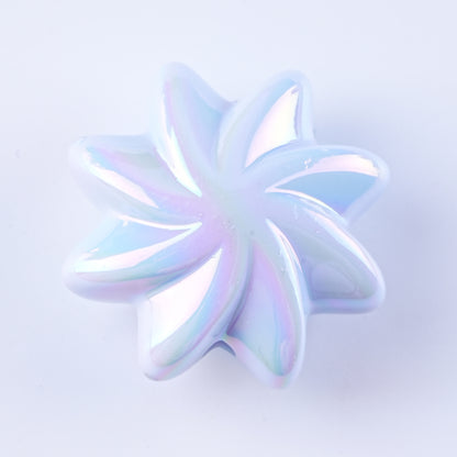Plating Whirlwind Cookie Acrylic Beads 20mm 27mm Solid Colors 50pcs 8