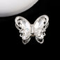 Butterfly Metal Beads 26mm Double-Sided Crystal Glass Embedded 3pcs 16