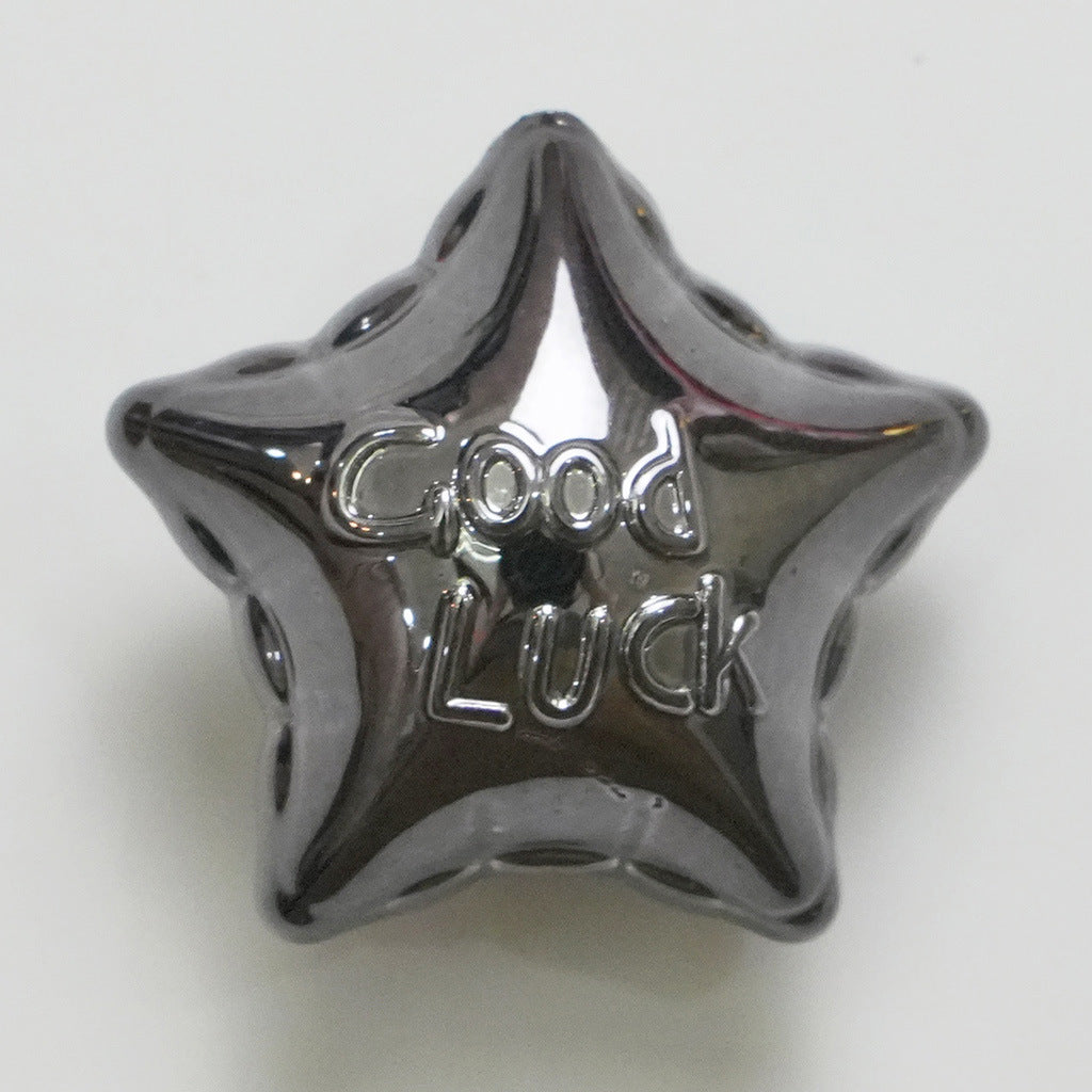 UV Plating Balloon Shaped Star Acrylic Beads 25mm Metal Colored 50pcs 8