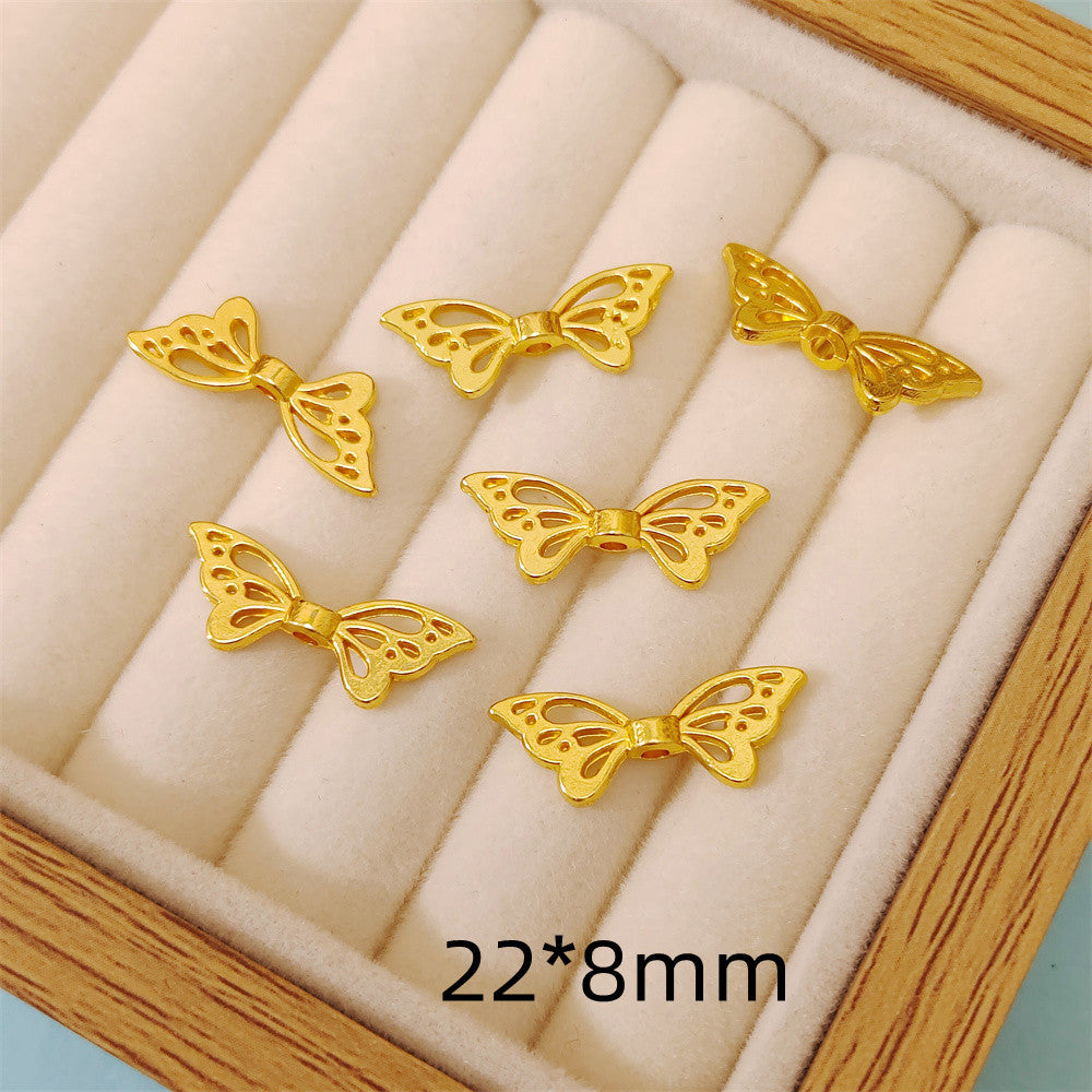 Butterfly Wings Metal Beads 21mm Intricate Openwork Alloy 40pcs 4