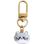 Cartoon Cat Head Keychain Zinc Alloy Enamel Gold Tone 4
