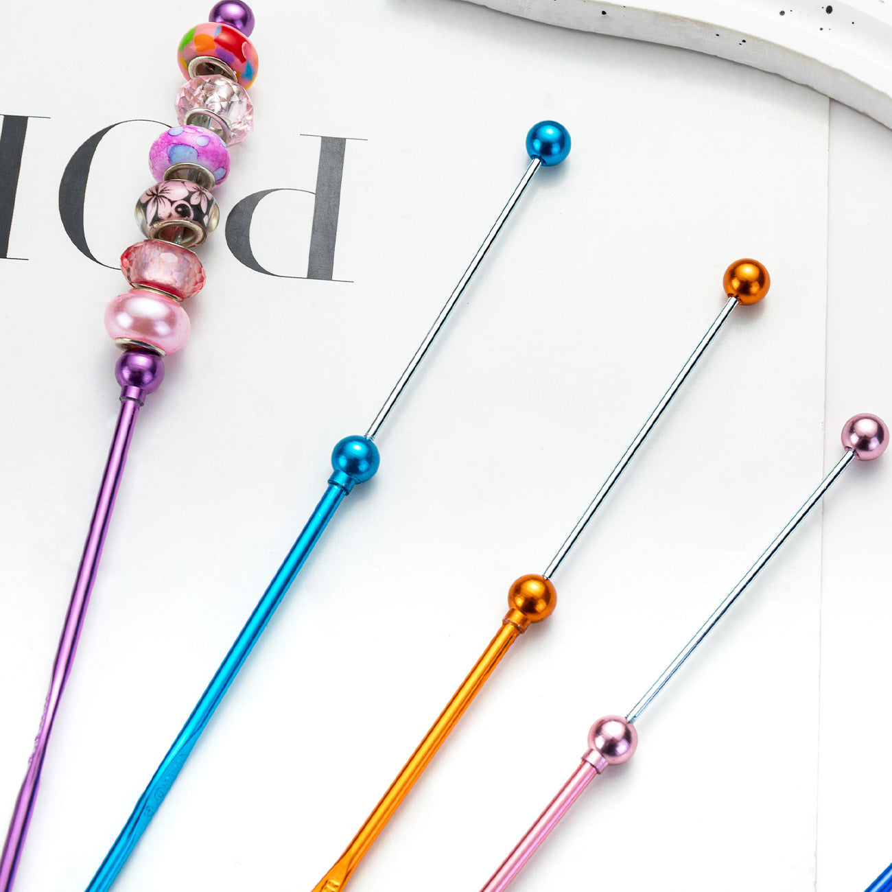 Beadable Crochet Hooks Metallic Slim Polished 3.0mm to 6.0mm 3