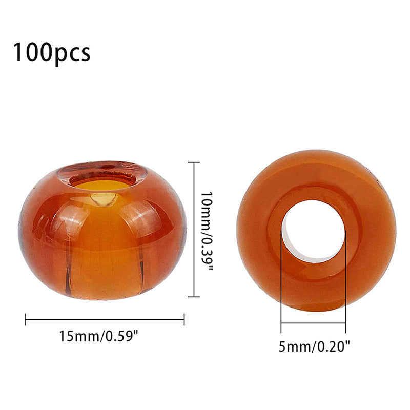 Glass Abacus Spacer Beads 15mm Transparent Large Hole 100pcs 5