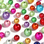 Laser Bulb Acrylic Beads 6-14mm Pearlescent ABS Plastic 100pcs 2