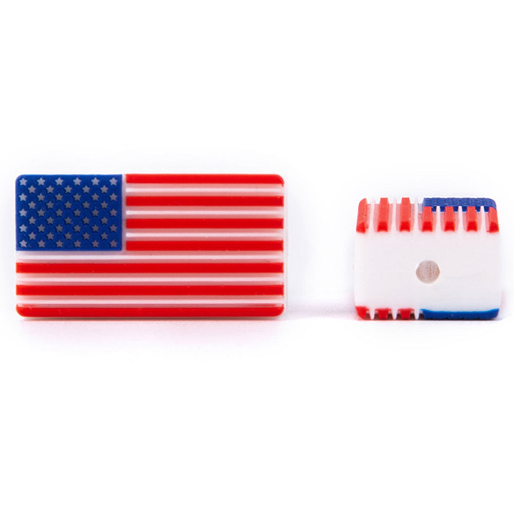 Silicone Focal Beads National Flag Rectangular Design 20pcs 14