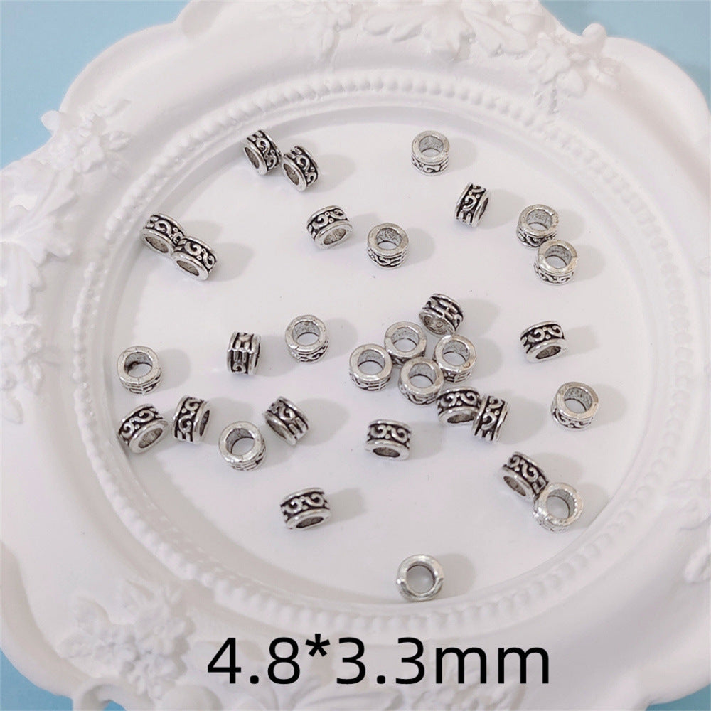 Alloy Ring Spacer Beads 4mm Vintage Patterned Tibetan 100pcs 4