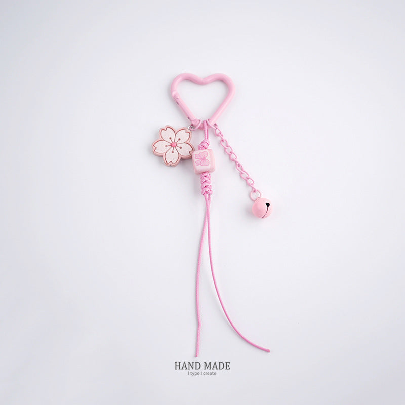 Pink Cherry Blossom Acrylic Flower Keychain 2pcs 6