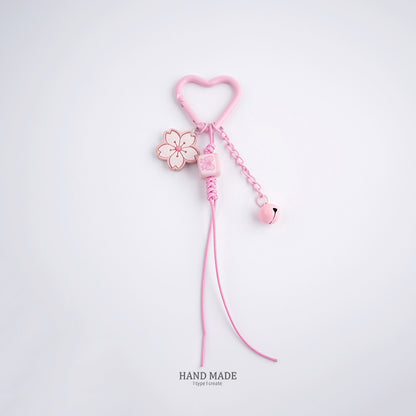 Pink Cherry Blossom Acrylic Flower Keychain 2pcs 6