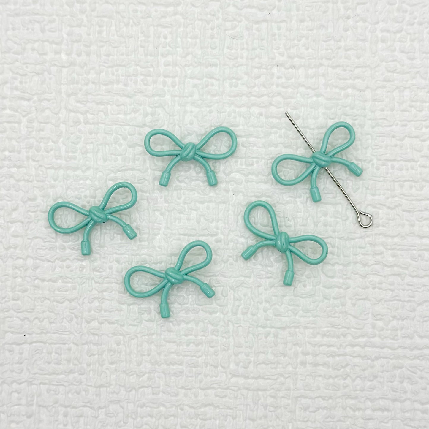 Hollow Bow Metal Beads 13x12mm Glossy Baking Painted Alloy 20pcs 11