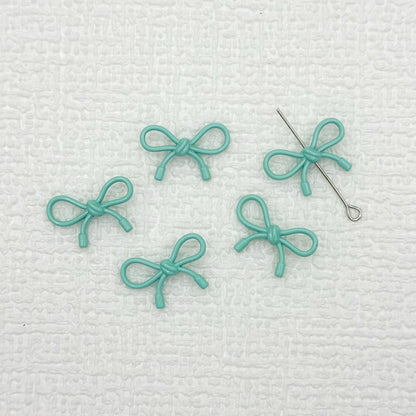 Hollow Bow Metal Beads 13x12mm Glossy Baking Painted Alloy 20pcs 11