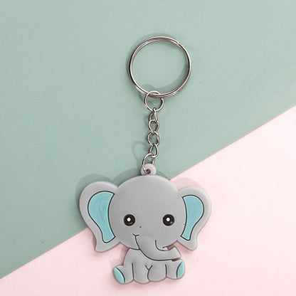 Soft Silicone Animal Keychain Cute Cartoon Wild Animals 3