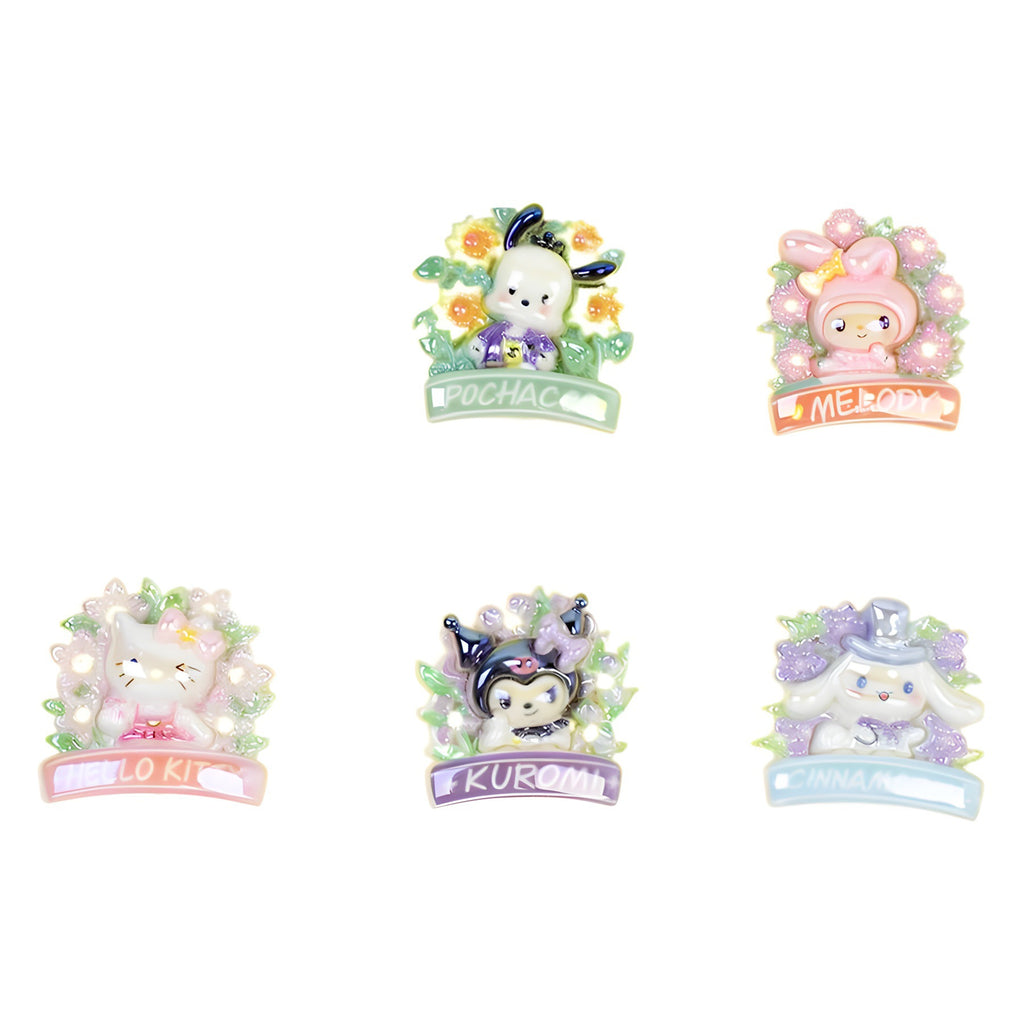 Glossy Sanrio Wreath Resin Beads Playful Pastel Floral 10pcs 5