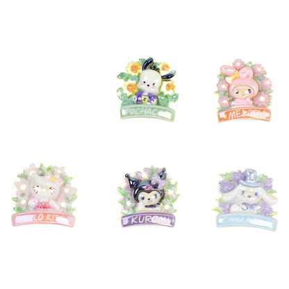 Glossy Sanrio Wreath Resin Beads Playful Pastel Floral 10pcs 5