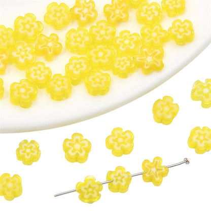 Millefiori Plum Flower Glass Beads 6mm Colorful Mixed 20pcs 8