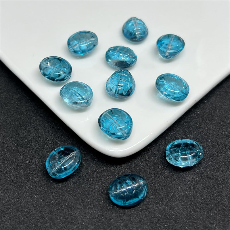 Small Turtle Glass Beads 10x12mm Transparent Assorted Colors 100pcs 7