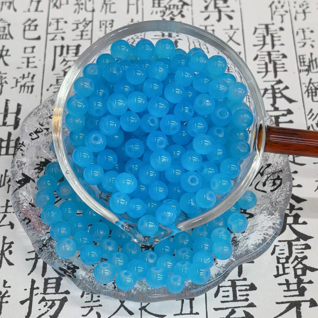 Transparent Round Glass Beads 8mm Vibrant Colors 50pcs 3