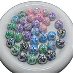 Plating Leaf Acrylic Beads 16mm UV Willow Print 100pcs 5