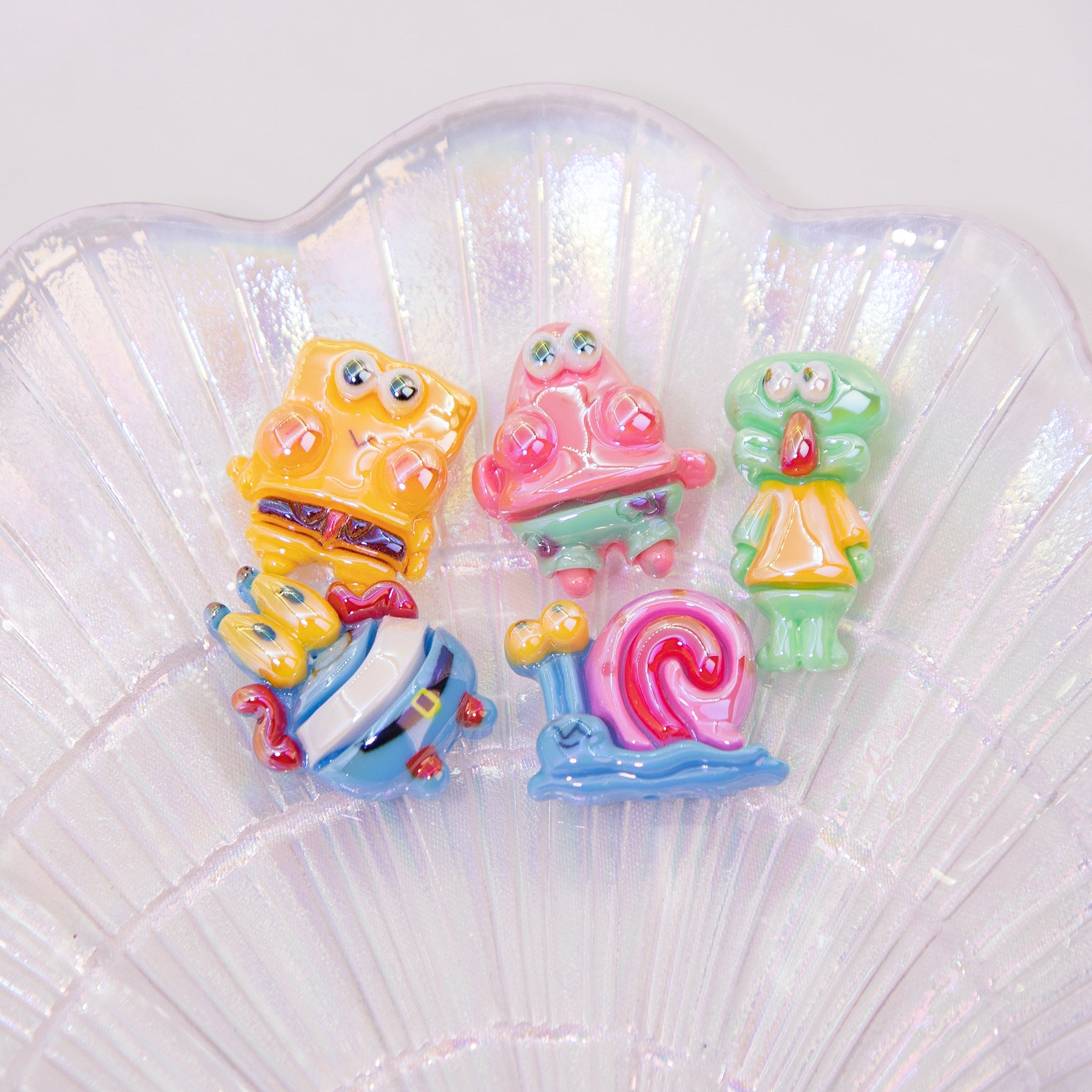 Glossy Spongebob Character Resin Beads 20pcs Colorful Series 3