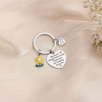 Flower Heart Keychain Stainless Steel Engraved Red Charm 5