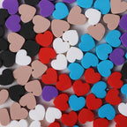 Heart Clay Beads 9mm Multicolor Polymer 100pcs