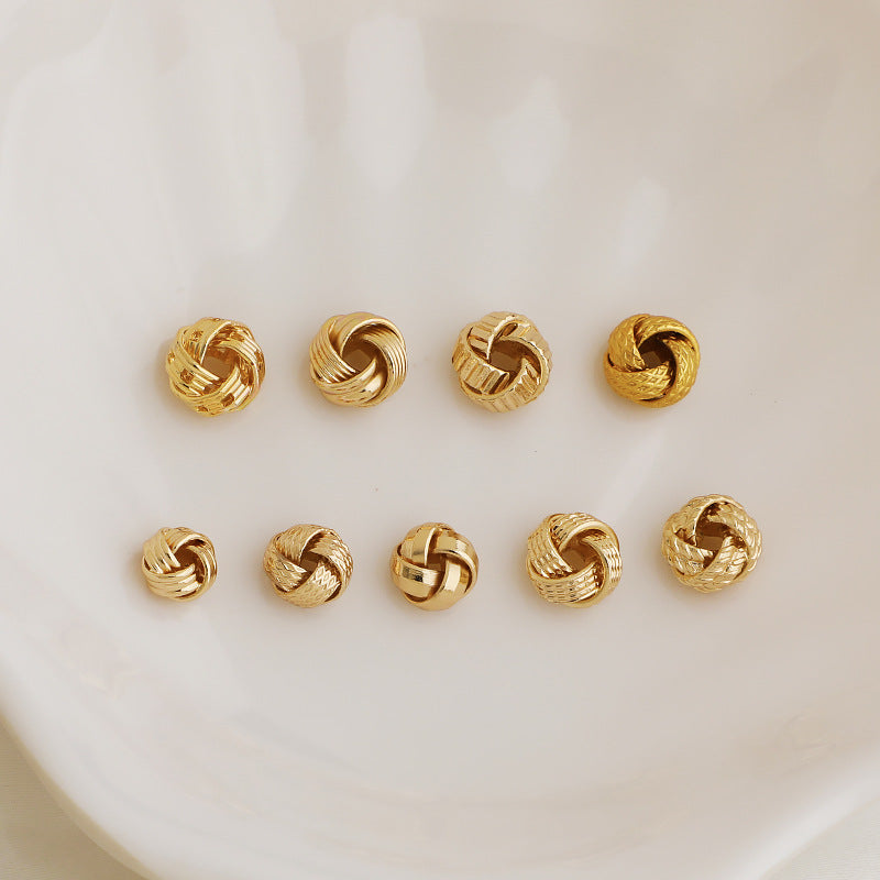 Brass Rope-Shaped Spacer Beads Coarse Texture 20pcs