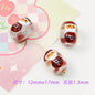Lampwork Glass Beads Oval Cylindrical Hand Painted Christmas Theme 10pcs 9