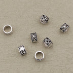 Alloy Hollow Coin Patterned Spacer Beads 8*5mm Antique Silver 100pcs 6