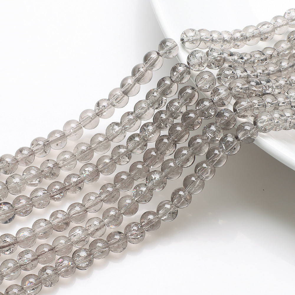 Crackle Round Glass Beads 8mm Monochrome Translucent 200pcs 14