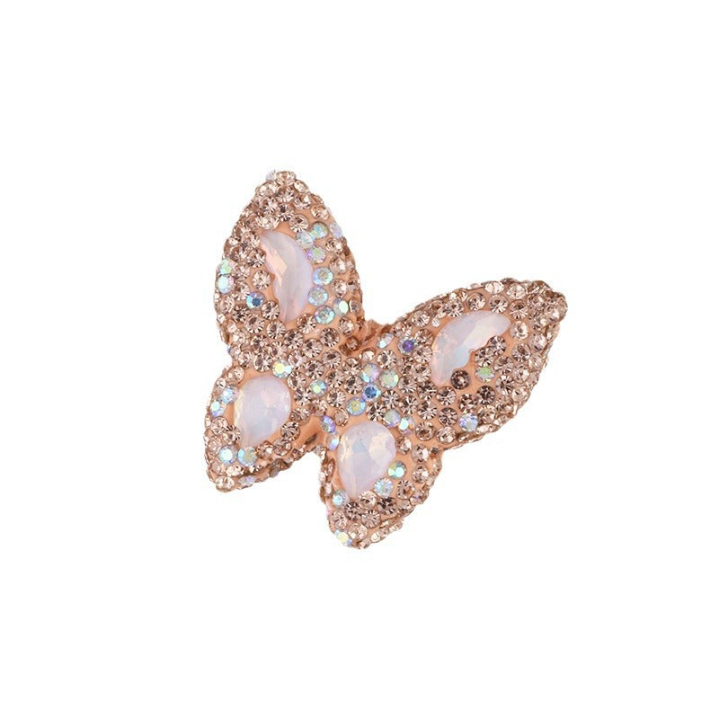Polymer Clay Butterfly Rhinestone Beads 36mm Napal Style 2pcs 5